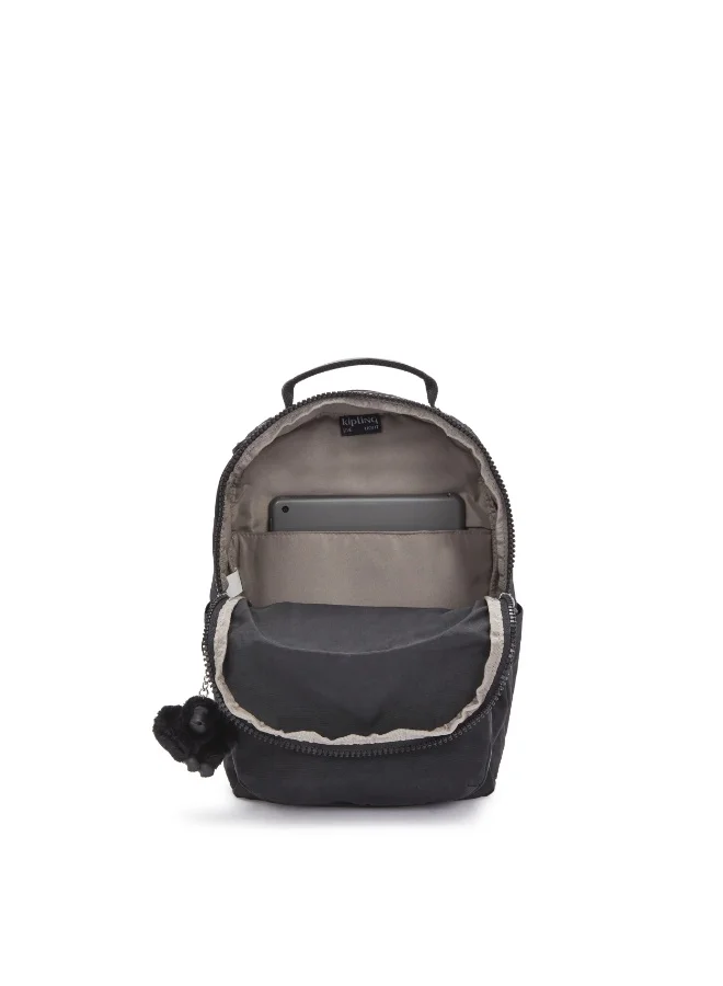 كيبلينغ حقيبة ظهر صغيرة Classic Seoul S Ergonomic Kids School Small مع حماية للابتوب، 11 بوصة، 14 لتر، وزن 0.50 كجم، حامل زجاجة – اللون Black Noir (أسود)