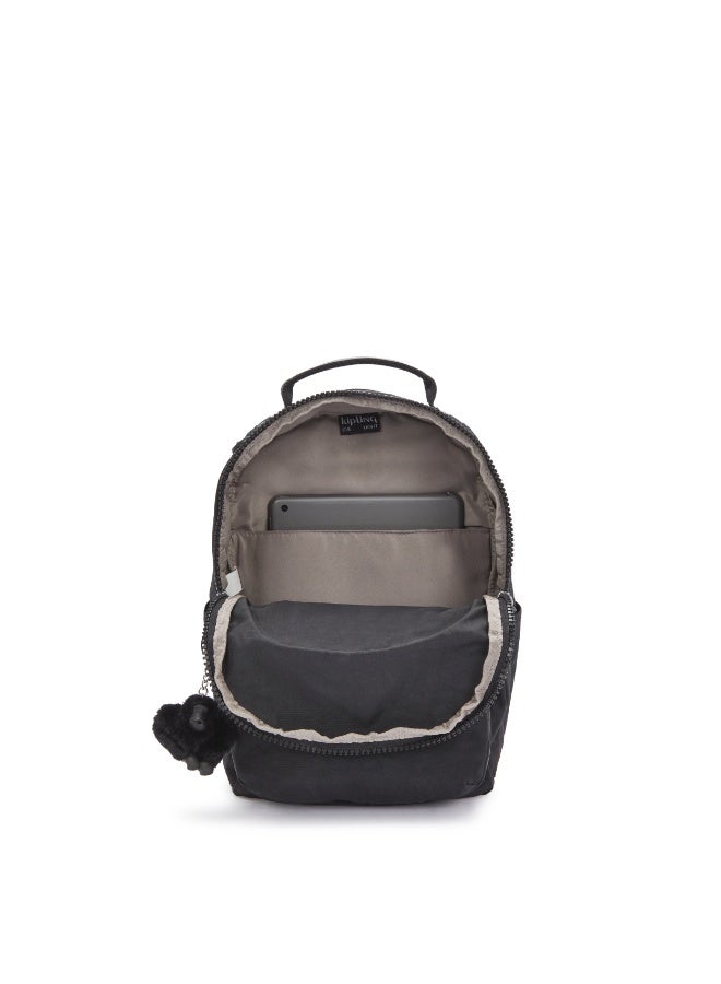 kipling Classic Seoul S Ergonomic Kids School Small Backpack with Laptop Protection, 11-inch, 14L, 0.50kg, Bottle holder -Black Noir - (Black) - Image 2