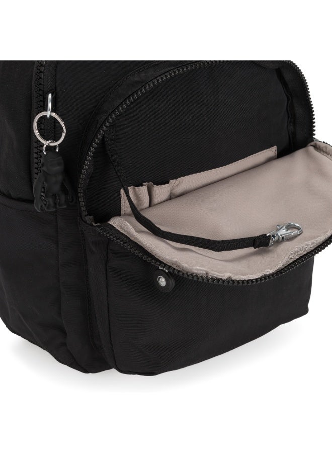 kipling Classic Seoul S Ergonomic Kids School Small Backpack with Laptop Protection, 11-inch, 14L, 0.50kg, Bottle holder -Black Noir - (Black) - Image 5