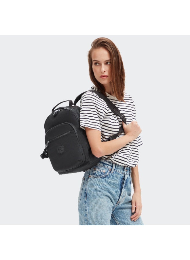 kipling Classic Seoul S Ergonomic Kids School Small Backpack with Laptop Protection, 11-inch, 14L, 0.50kg, Bottle holder -Black Noir - (Black) - Image 4