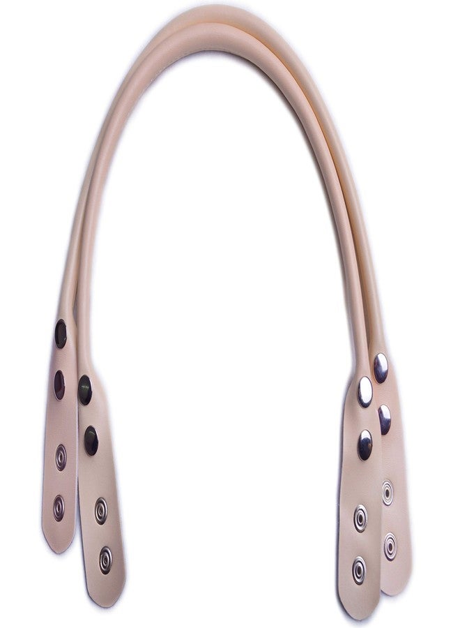 Wento Pair 0.4'' Wide 21.6 Inch Handbag Handles,Genuine Leather Handles,Cowhide Leather Strap for Handbag,Cowhide Leather Handbag Handles, WT09 (Beige) - Image 1