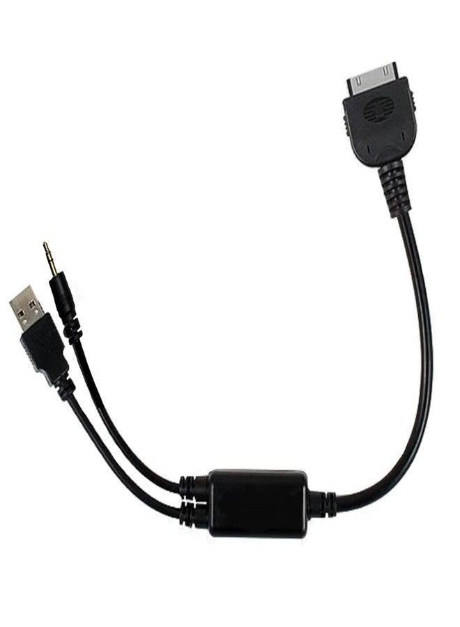 LODMOD Klevery Car AUX Y Cable Compatible for BMW, Audio Music Interface to 3.5mm Male Jack & USB Adapter Cord for i Pod i Phone 4s - Image 1