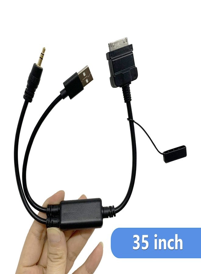 LODMOD Klevery Car AUX Y Cable Compatible for BMW, Audio Music Interface to 3.5mm Male Jack & USB Adapter Cord for i Pod i Phone 4s - Image 3