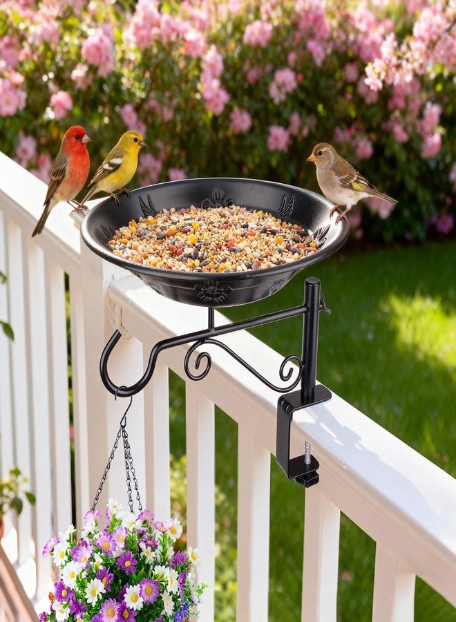 BOLITE Balcony Bird Feeder, BOLITE Hanging Bird Bath Outdoors Deck Mounted with Garden Decorative Hook for Hanging Planters, Lanterns, Wind Chimes, Gifts for Women Men - Image 2