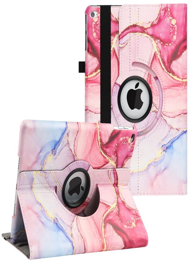 LXS New Case for iPad 9.7 inch 2018 2017/ iPad Air 2 Case - 360 Degree Rotating Stand Protective Cover Smart Case with Auto Sleep/Wake for Apple iPad 5th/6th Generation (Marble Pink) - Image 1