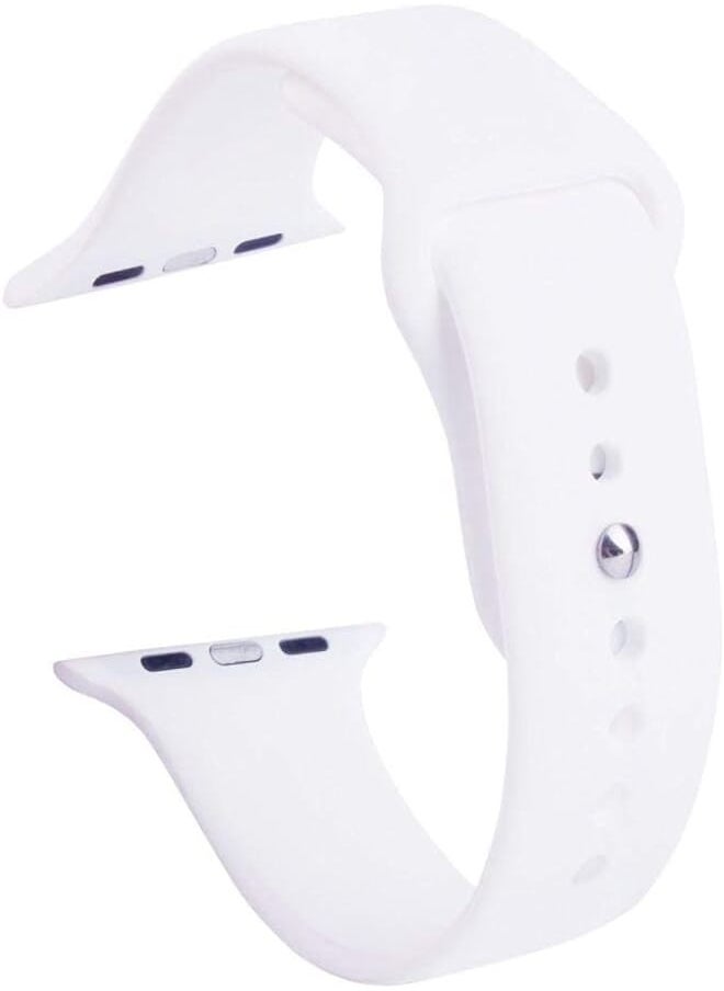 Generic - Generic Silicone Watch Bracelet From Liger Compatible With Apple Watch 38 MM 40 MM Version 1/2 / 3/4 White Color - Image 1