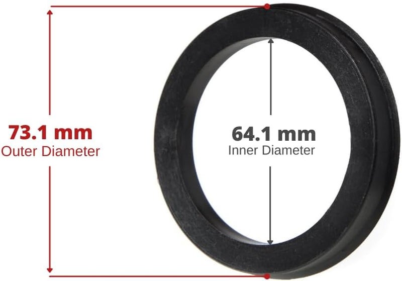 Circuit Performance 73.1mm OD to 64.1mm ID Black Plastic Polycarbonate Hub Centric Rings - Image 4
