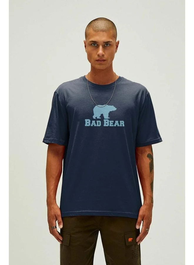 Bad Bear Muscle Navy Blue Men's Printed T-Shirt.