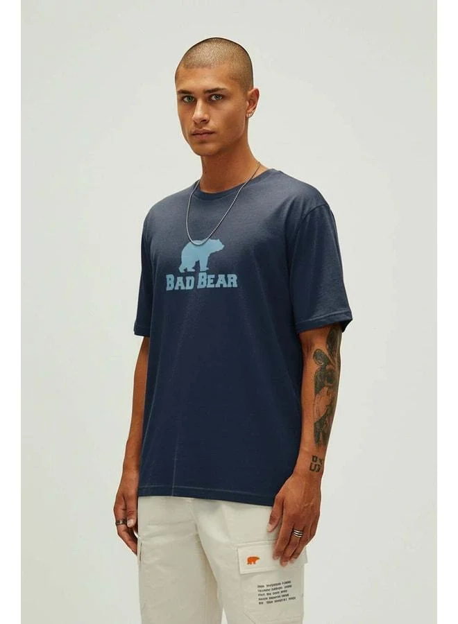 Bad Bear Muscle Navy Blue Men's Printed T-Shirt.