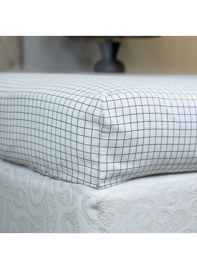 Home Box Malta Striped Printed Cotton Single Fitted Sheet 200 x 33 x 90 cm - Image 4