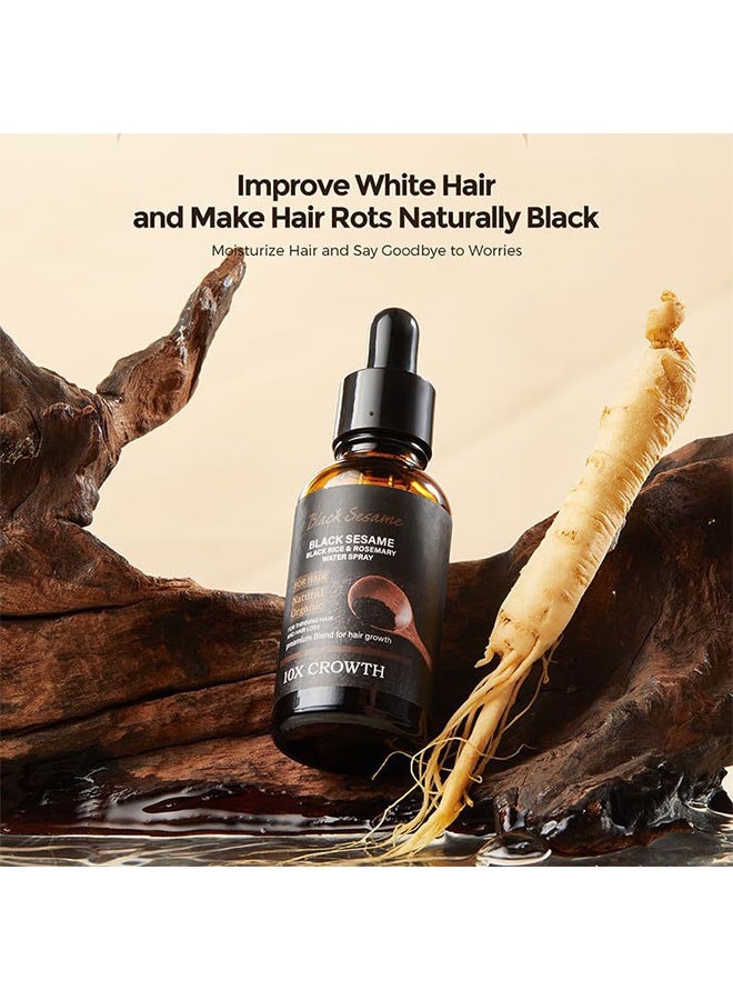 EELHOE Black Sesame Black Rice & Rosemary Water Spray, Black Sesame Hair Growth Serum, Black Sesame Serum 10X Hair Growth, 30ml - Image 2