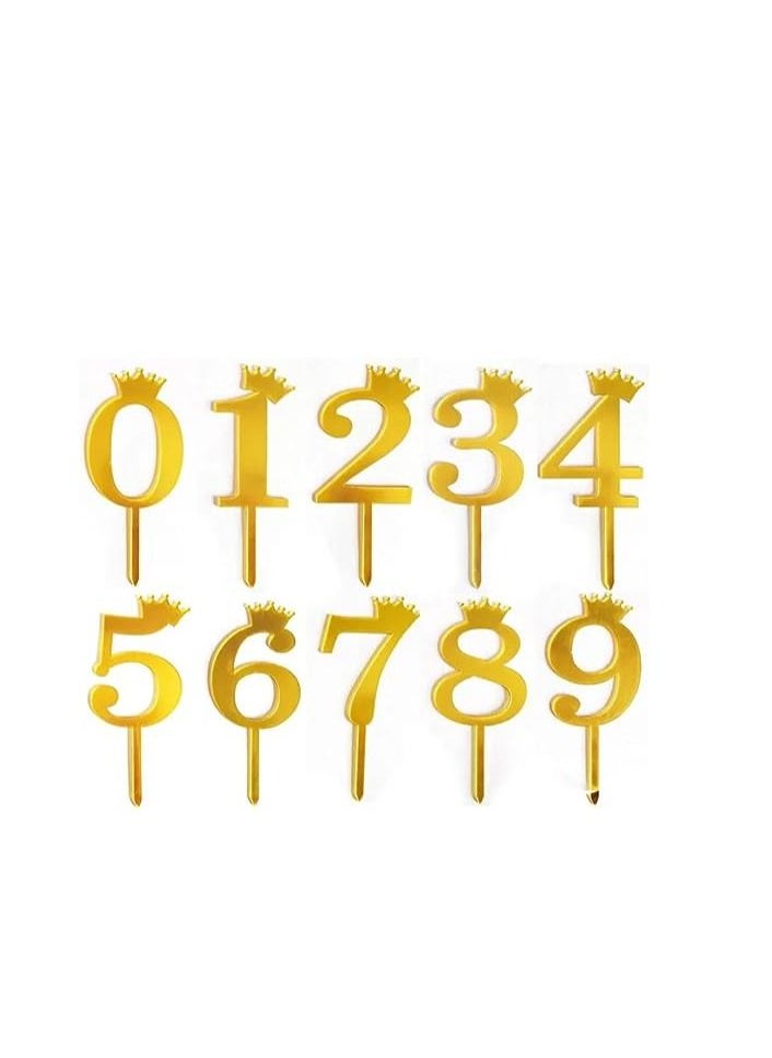 AL QADAH - PLASTIC CAKE TOPPER NUMBER [1] 20CM.GOLDEN COLOR - Image 1