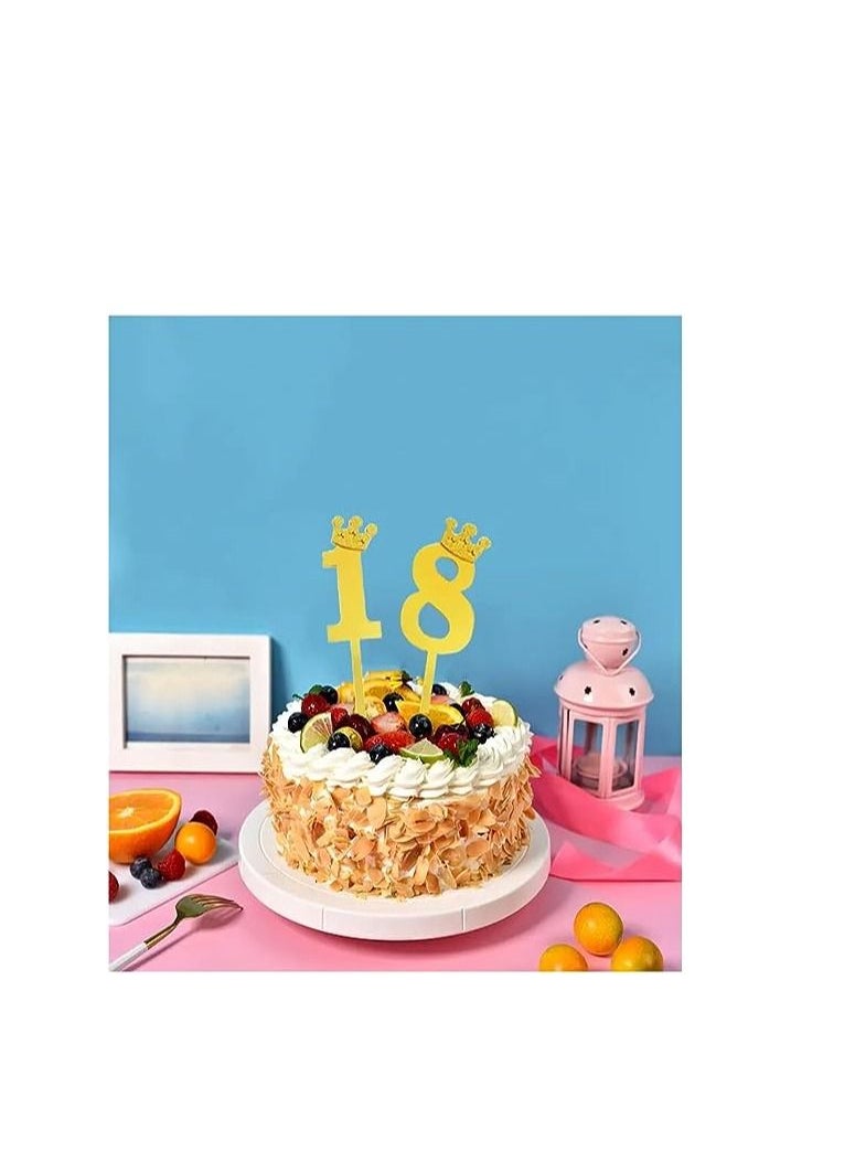 AL QADAH - PLASTIC CAKE TOPPER NUMBER [1] 20CM.GOLDEN COLOR - Image 1