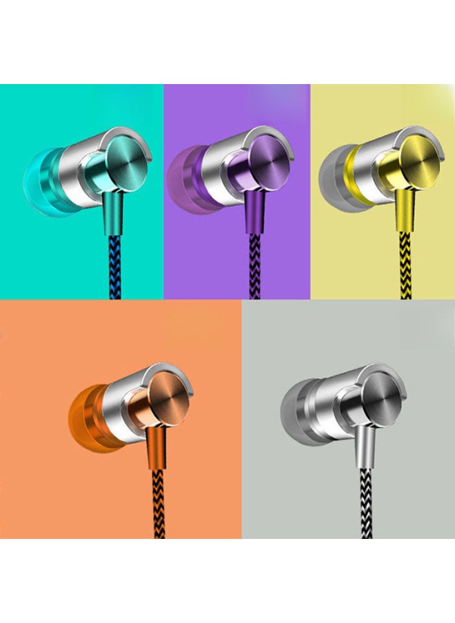 Generic - Nylon Rope Earphone Woven Wiring Wear-resistant In-ear Earphone For Apple Android Huawei Xiaomi Mobile Phone-Color:Silver - Image 1