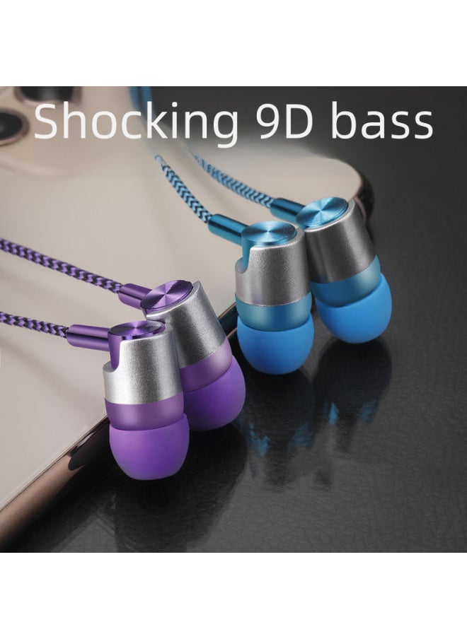 Generic - Nylon Rope Earphone Woven Wiring Wear-resistant In-ear Earphone For Apple Android Huawei Xiaomi Mobile Phone-Color:Silver - Image 1