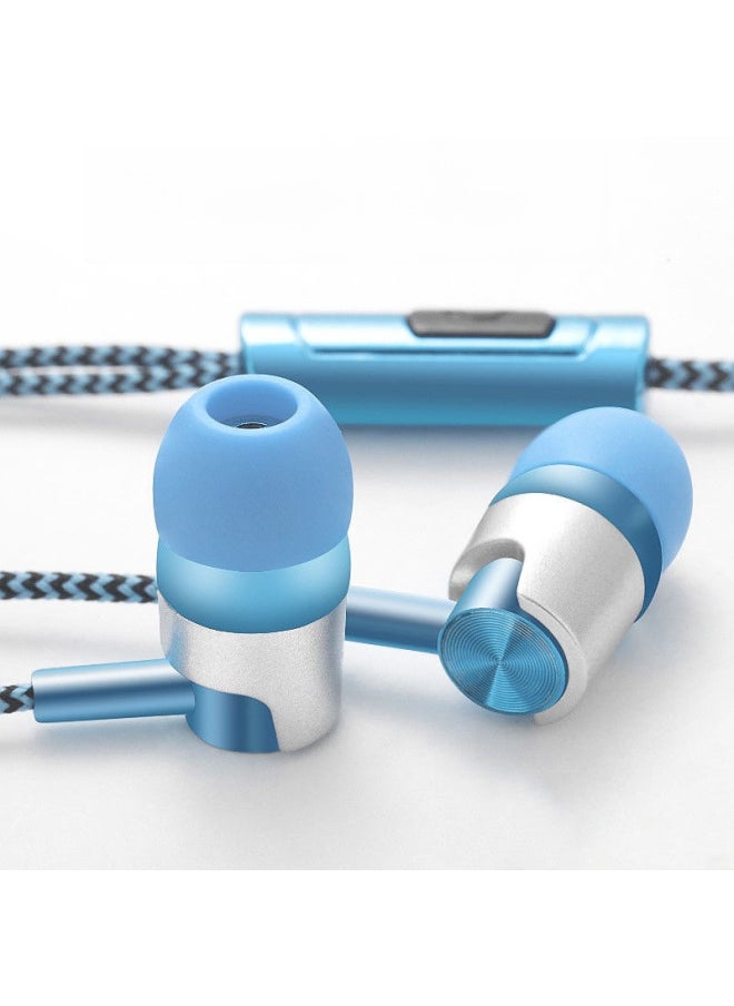 Generic - Nylon Rope Earphone Woven Wiring Wear-resistant In-ear Earphone For Apple Android Huawei Xiaomi Mobile Phone-Color:Silver - Image 1