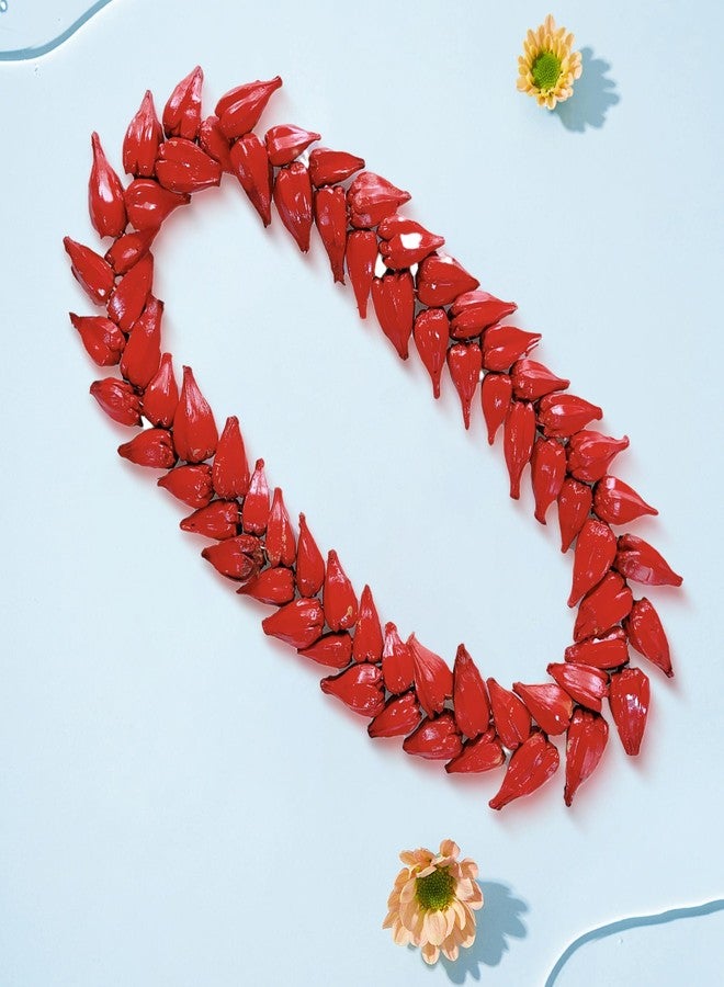Ohmique Ula Fala Necklace Samoa Red Ula Fala Red Chain Natural Decor Beach Gifts - Image 4