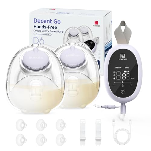 Horigen Breast Pump D6 UltraLightweight Hands Free Wearable Breast Pump with Upgraded LeakProof DoubleSeal Flange Electric Breastfeeding Pump 3 Modes 9 Levels 3 FineTuned Rhythms 1517192125mm - Image 1