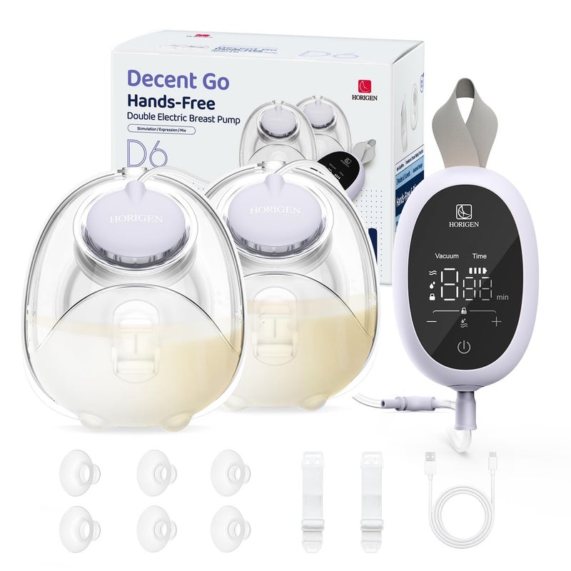 Horigen Breast Pump D6 UltraLightweight Hands Free Wearable Breast Pump with Upgraded LeakProof DoubleSeal Flange Electric Breastfeeding Pump 3 Modes 9 Levels 3 FineTuned Rhythms 1517192125mm - Image 3