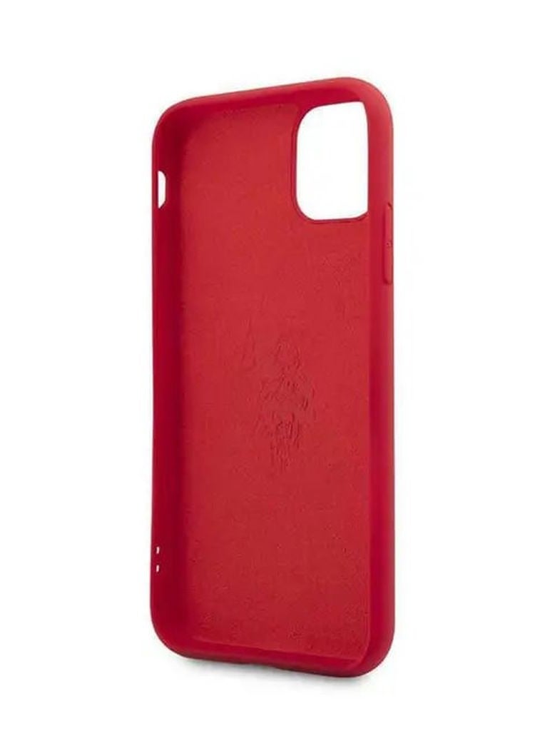 يو اس بولو جراب صلب من السيليكون السائل لهاتف iPhone 12 / 12 Pro مقاس 6.1 بوصة - أحمر - Image 5