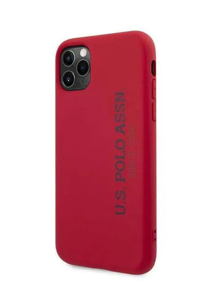 يو اس بولو جراب صلب من السيليكون السائل لهاتف iPhone 12 / 12 Pro مقاس 6.1 بوصة - أحمر - Image 3