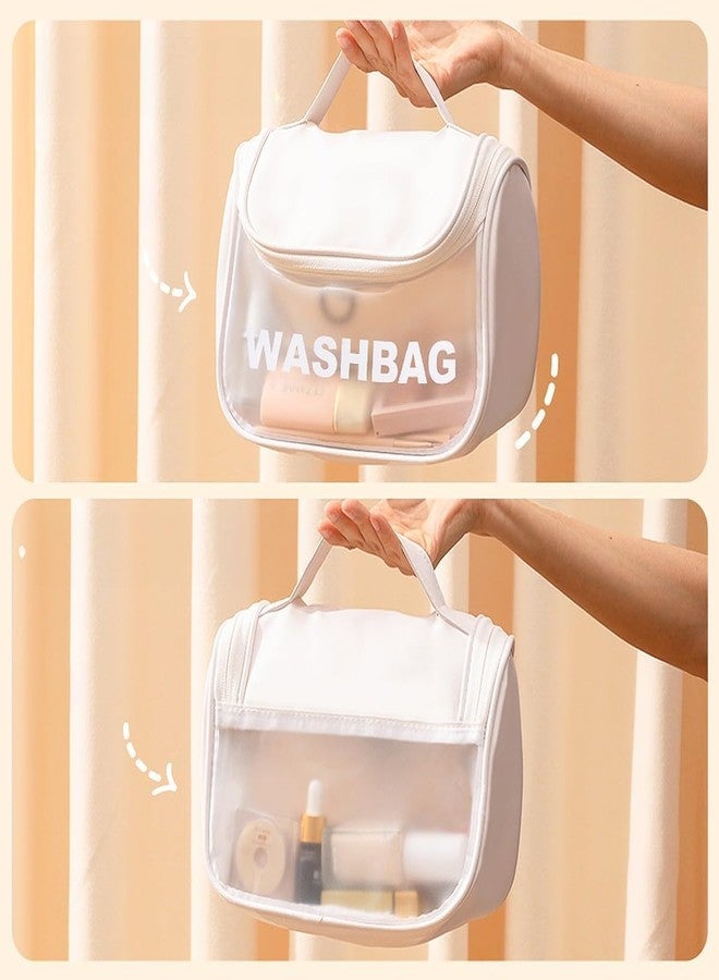 Nobleux Travel Toiletry Bag for Women, Matte Translucent Toiletry Bag with Handy Handle, Makeup Cosmetic Organizer Bag for Travel Toiletries Accessories (White-XL) - Image 5