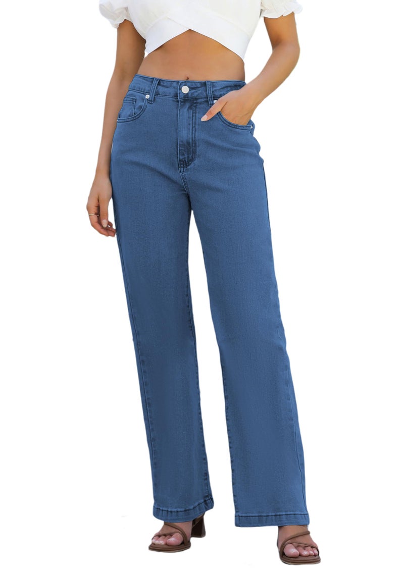 ETTELO Womens Jeans High Waisted Straight Leg Loose Stretchy Lightweight Tummy Control Trendy Jeans for Women 2025 - Image 1