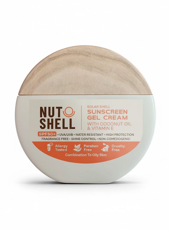 NUTSHELL Sunscreen Gel Cream Spf50+ With Coconut Oil & Vitamin E – 50 Ml