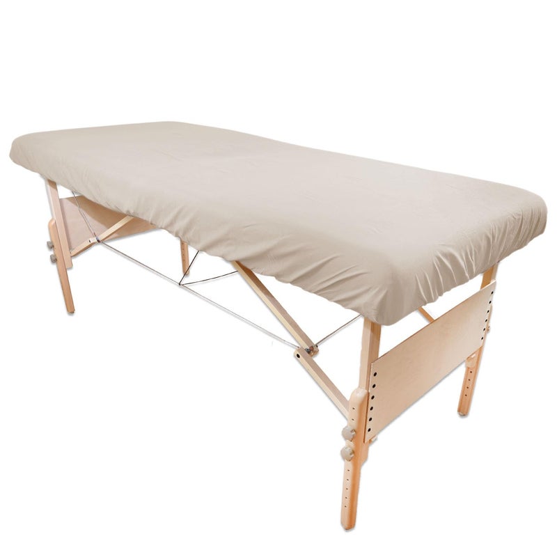 Body Linen Body Linen Simplicity Poly Cotton Massage Table Fitted Sheets  180 Thread Count Roomy Fit for Tables 2832 inches Wide Soft and Durable Available in White Natural and Gray Natural 1 Pack 