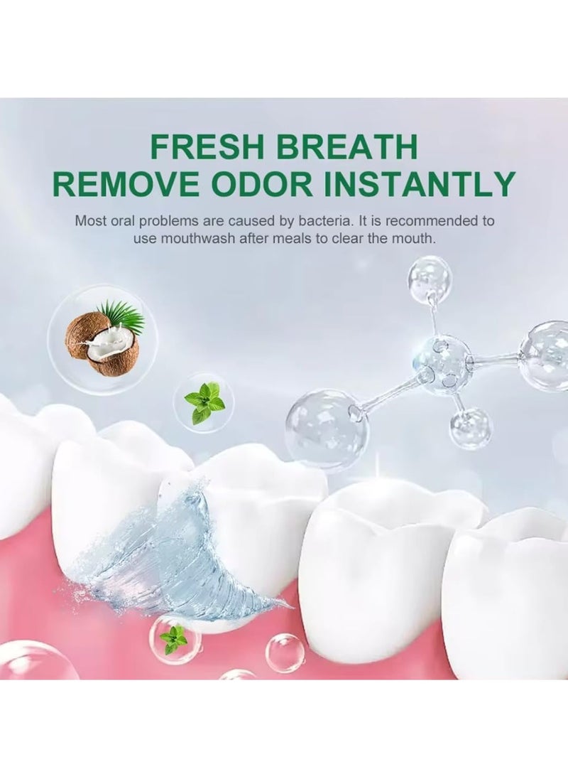 lakerain - 100ml Coconut Oil and Peppermint Oil Pulling Whitening Mouthwash Teeth Whitening Oil Pulling Mouthwash Natural Coconut Oil Pulling for Healthier Teeth and Gum Fresh Breath With 7 Natural Pulling Oil - Image 1