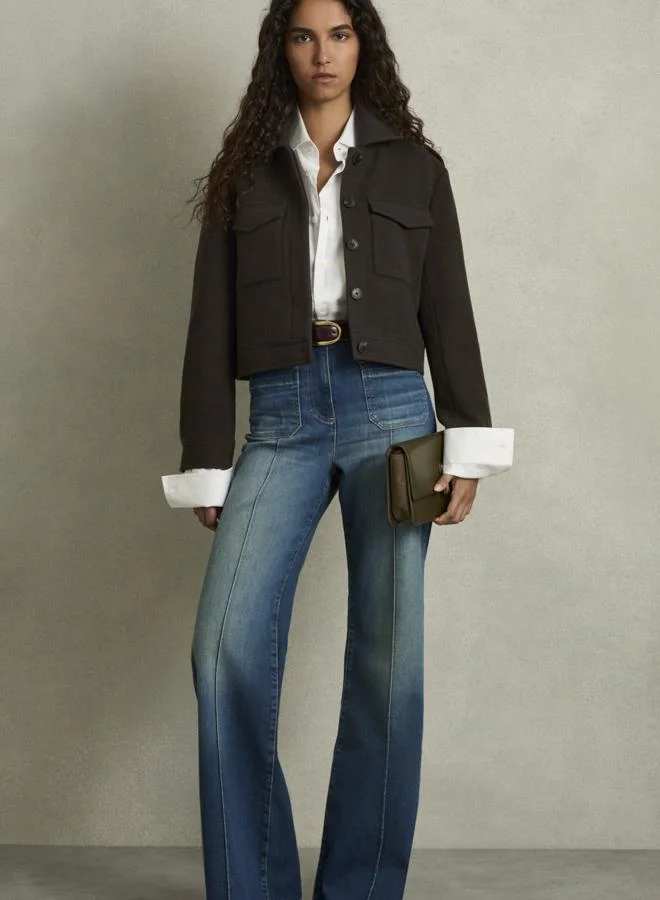 REISS Wool Cropped Jacket