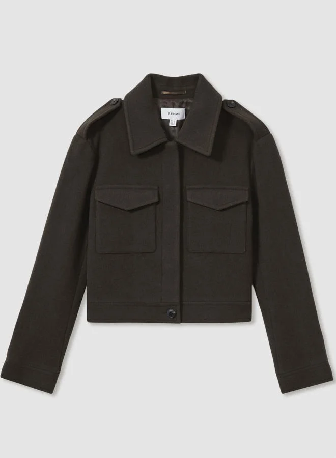 REISS Wool Cropped Jacket