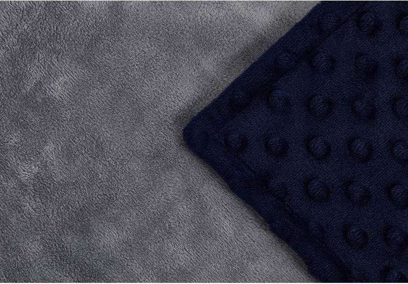 RelaxBlanket 48''x72'' Duvet Cover for Weighted Blanket | Premium Super Soft Minky Dot | Grey/Navy - Image 4