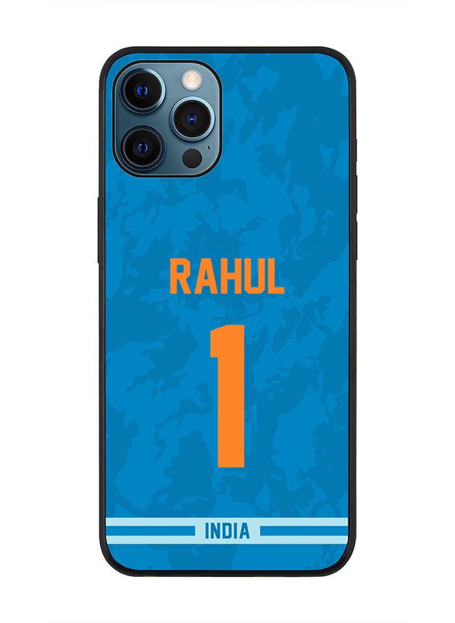 Stylizedd - Rugged Black Edge Case iPhone 12 Pro Max, Slim fit Soft Case Flexible Rubber Edges Thin Cover - Player Name - KL Rahul, Jersey Number- 1 - Image 1