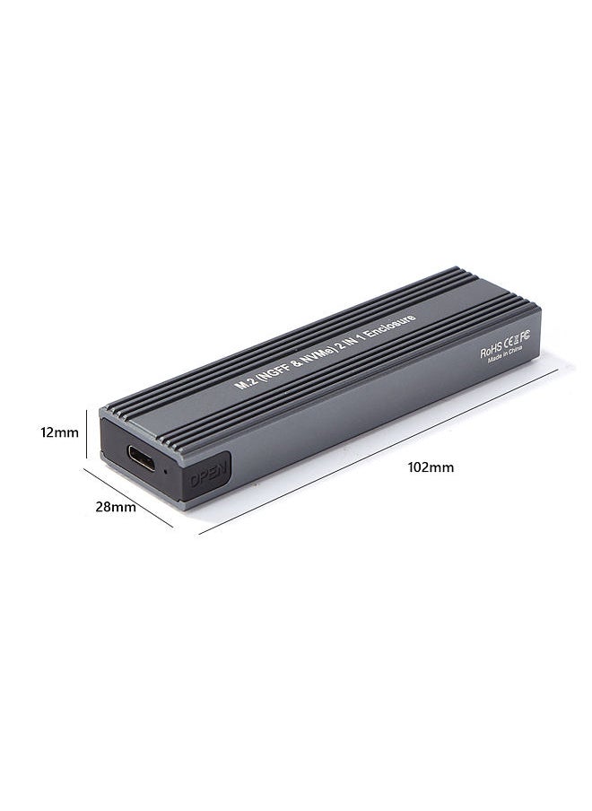 Generic - M2 SSD Case NVME Enclosure M.2 to USB Type C 3.1 SSD Adapter for Dual Protocol NVME PCIE NGFF SATA M/B Key SSD Disk Box SSD Case - Image 1