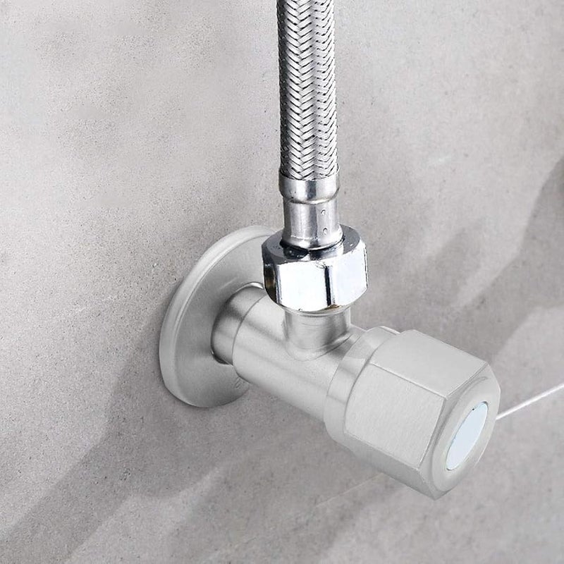 Brushed Stainless Steel G1 2in Angle Stop Valve For Toilet Bathroom Water Heater - Image 4