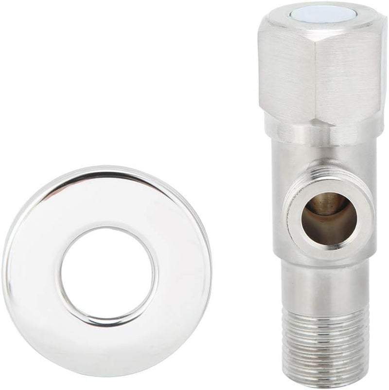 Brushed Stainless Steel G1 2in Angle Stop Valve For Toilet Bathroom Water Heater - Image 2
