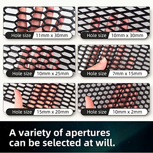 AggAuto 47"x16" ABS Plastic Universal Car Grill Mesh, Automotive Grille Insert Bumper Honeycomb Hole Grids Black - Image 5