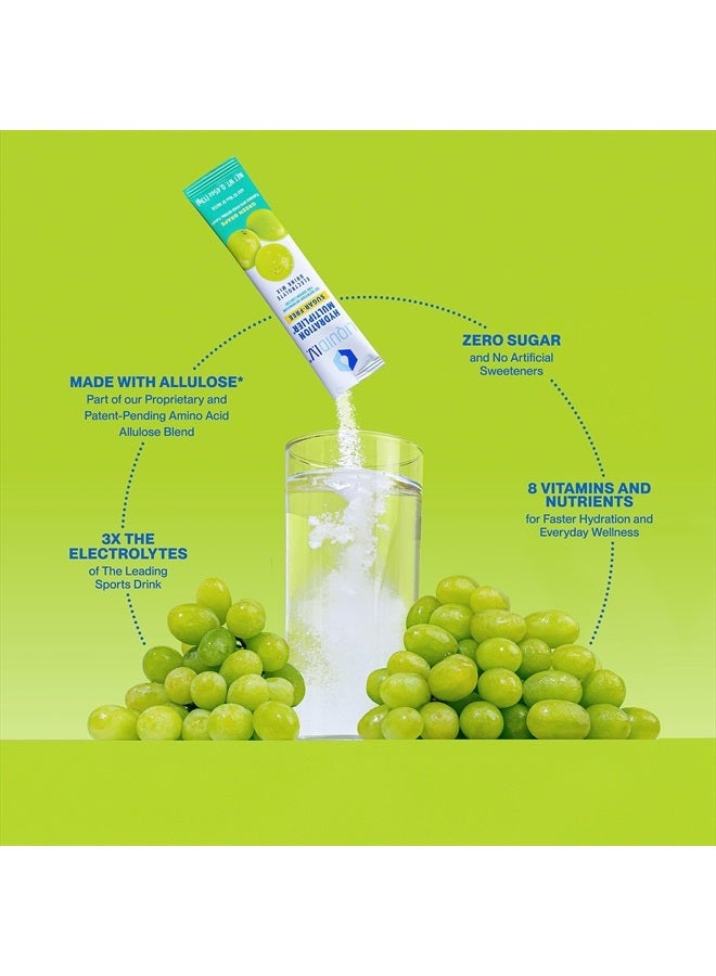 Liquid I.V. ® مضاعف الترطيب® خالي من السكر - عنب أخضر - عبوات مسحوق الترطيب | مسحوق مشروب الإلكتروليت | أعواد فردية مريحة | غير معدلة وراثيًا | 1 عبوة (14 حصة) - Image 2