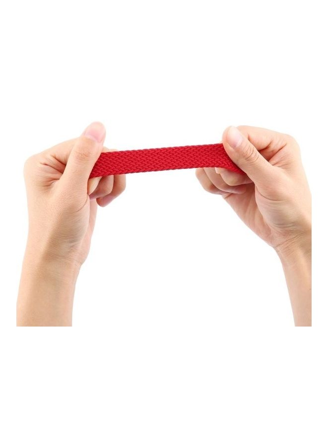 NIBEMINENT Single-turn Nylon Woven Watchband for Apple Watch Series 7/6/SE/5/4/3/2/1 38/40/41mm, Size:L Red - Image 3