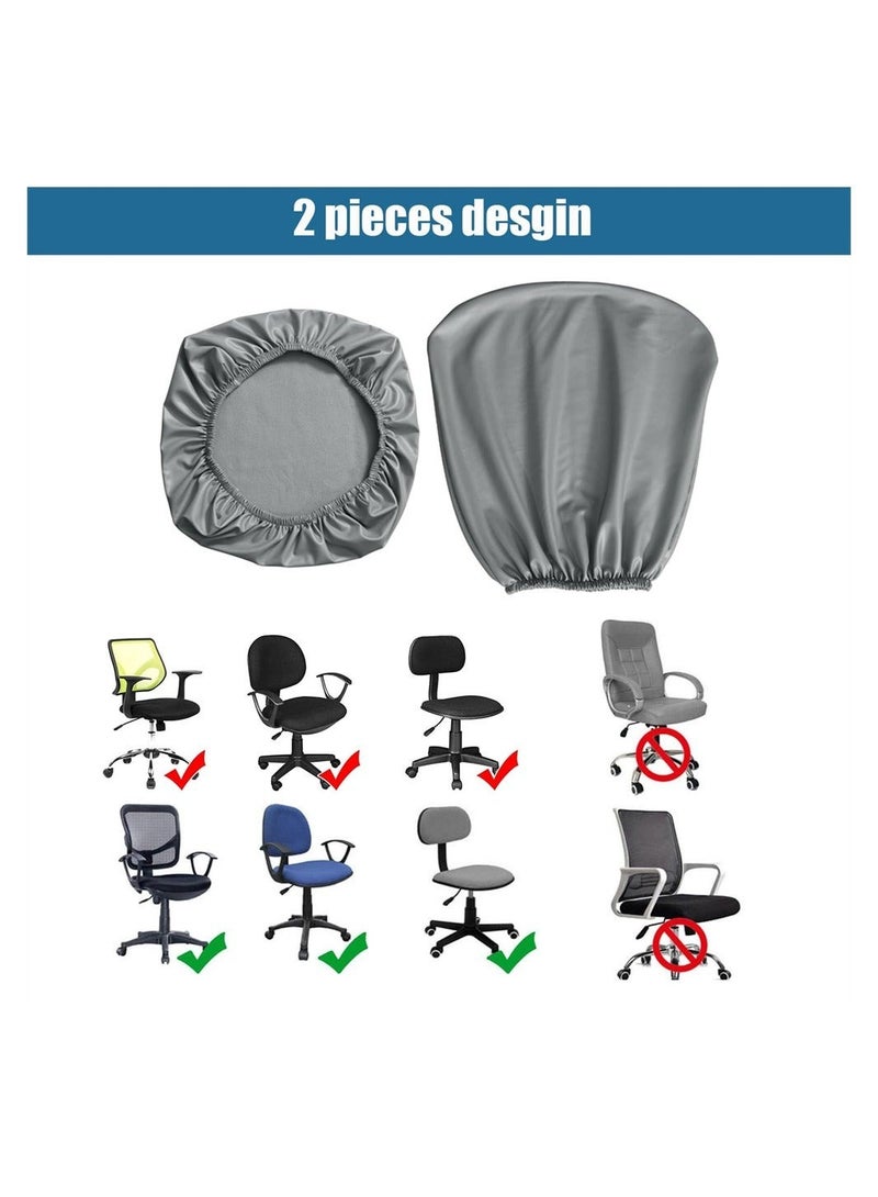Captaintech PU Office Chair Cover, Universal Rotating Chair Slipcovers Waterproof Stretch Removable Protector Computer Chair Seat Cover Backrest Cover - Image 5