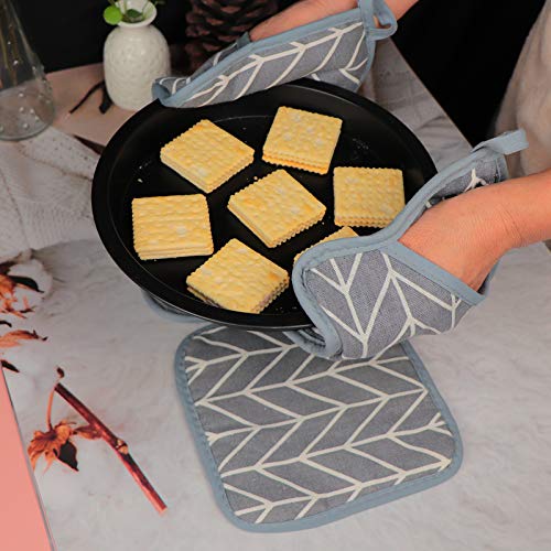 Win Change Heat Resistant Potholders Hot Pads-6 Kitchen Pot Holders Set with 2 Pan Hot Handle Holders Trivet for Cooking and Baking,with Recycled Infill Terrycloth Lining(Grey,8 Piece) - Image 4