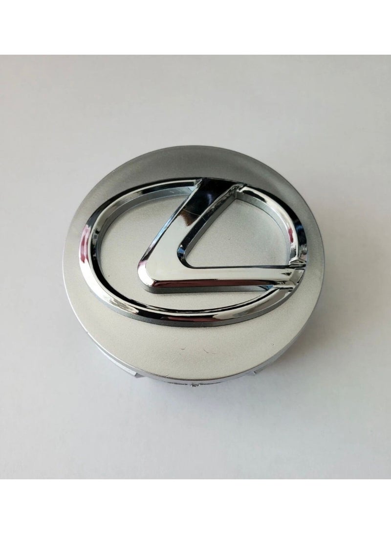 ليكساس غطاء عجلات لكزس مجموعة مكونة من (4) غطاء مركز عجلة لكزس مقاس 62 مم - قاعدة فضية مع شعار كروم - Image 2