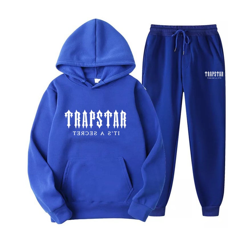New Trapstar Letter Printed Men'S And Women'S Sportswear Fleece Two-Piece Loose Casual Hooded Sweater Suit - Image 1