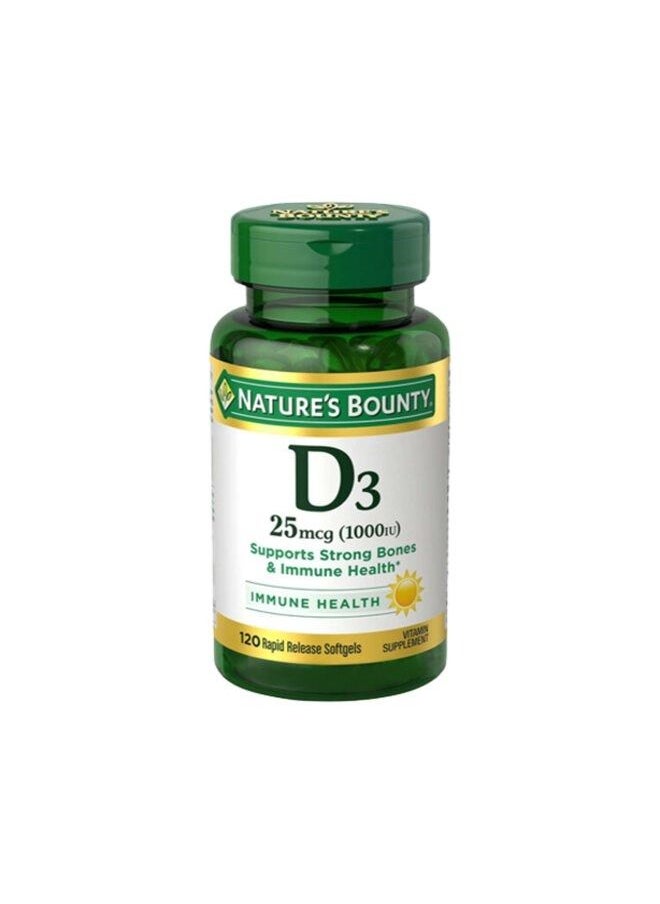 NATURE'S BOUNTY Vitamin D3 -1000 Iu - 120 Softgels 