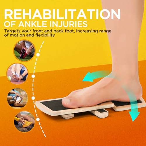Glitz Ankle Balance Board Foot Strengthener Trainer for Sprained Ankle Stability Exercises Physical Therapy Plantar Fasciitis Relief Posture Correction Balance Training Anti Slip Wobble Board - Image 3