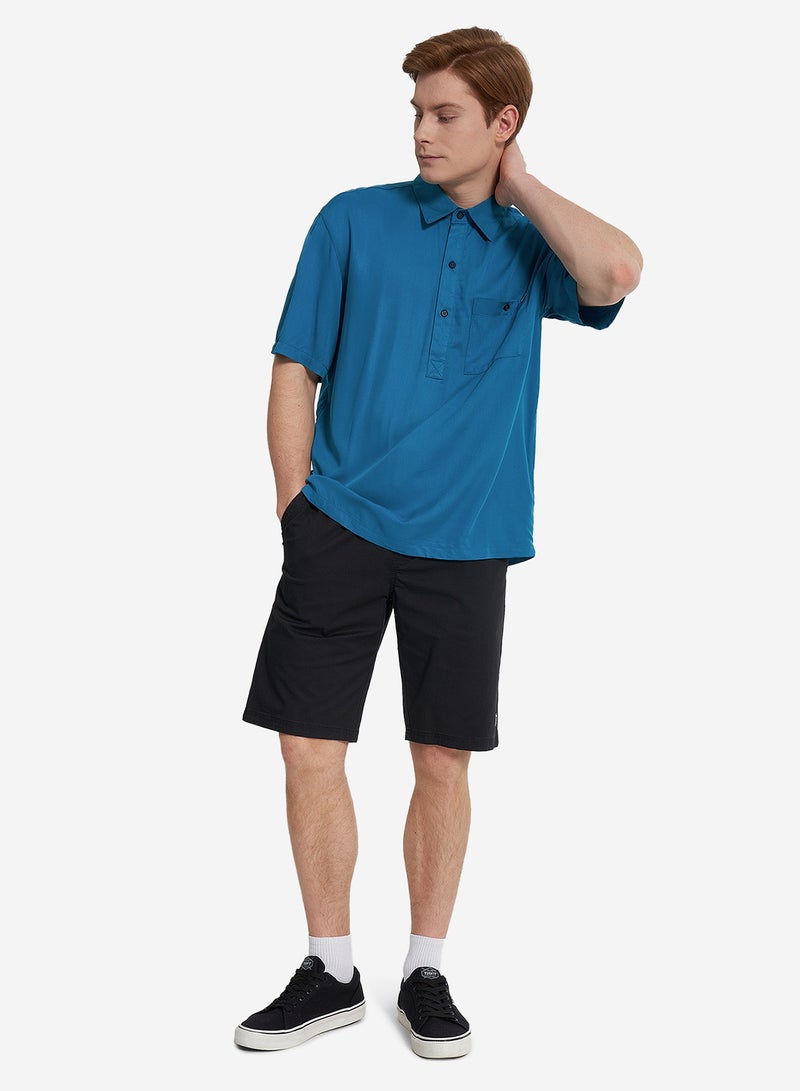 Termit Men's Beach Shirt Blue, 100% Viscose, Comfortable Fit, Button Closure, Chest Pocket for Summer Relaxation - Image 5