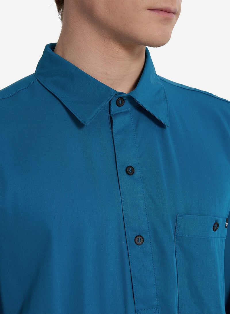 Termit Men's Beach Shirt Blue, 100% Viscose, Comfortable Fit, Button Closure, Chest Pocket for Summer Relaxation - Image 4
