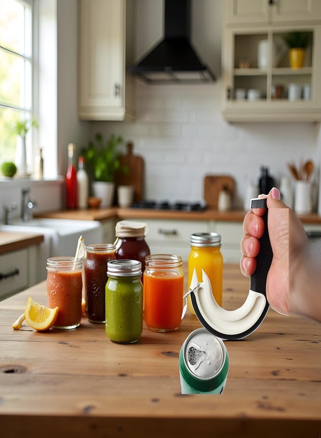 Zhuluck Small Hands, Seniors Easy to open Ergonomic Can Ring-Pull Helper J Shape Ring Pull Can Opener Ring Hook Pulling Jar Opener Manual Ring-Jar Opener for Weak Hands Kitchen Utensils - Image 3
