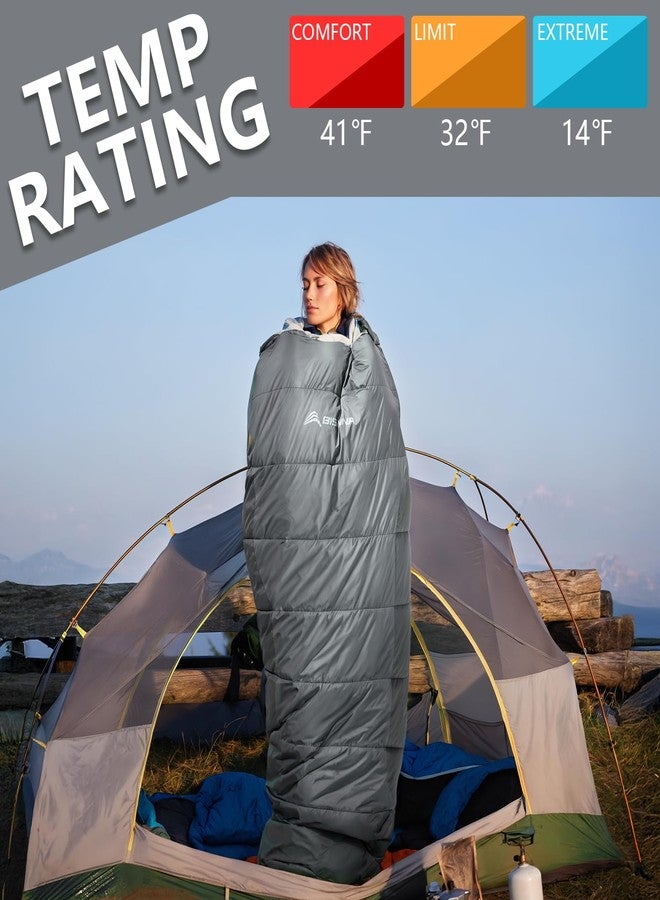 BISINNA Mummy Sleeping Bag for Adults 14-41℉ Cold Weather 3-4 Season Camping Sleeping Bags with Compression Sack for Backpacking Hiking Traveling (Gray) - Image 3